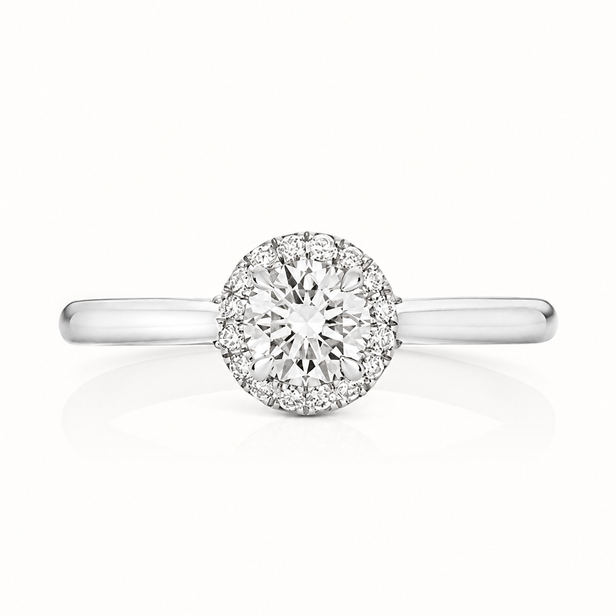 18ct Gold 1.25ct Round Lab Diamond Halo Engagement Ring white gold alternative view