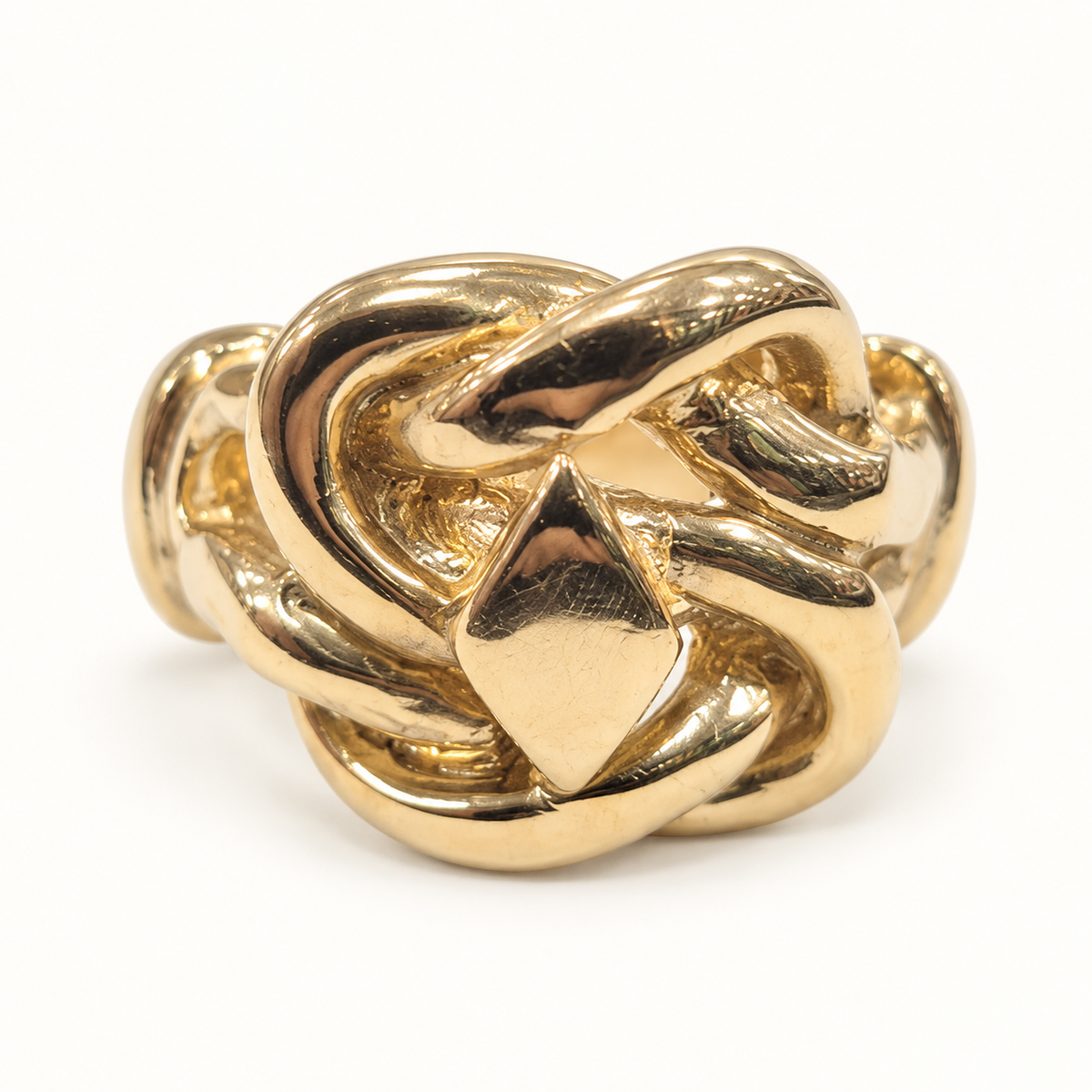9ct Gold Heavy Knot Ring — front view
