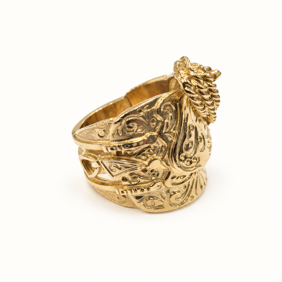 9ct Gold Ornate Rope Ring — detail view