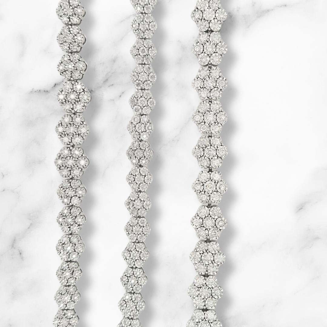 White Gold Diamond Daisy Bracelet