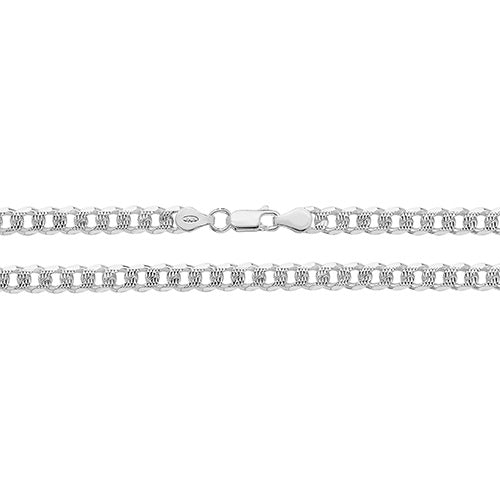 Sterling Silver Curb Pavé Bracelet - G1093