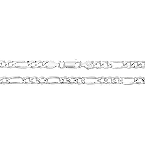 Sterling Silver Figaro Pavé Bracelet - G1098