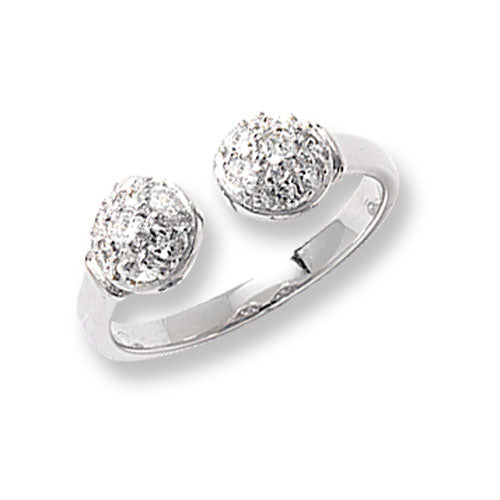 Sterling Silver CZ Torc Ring - G7093