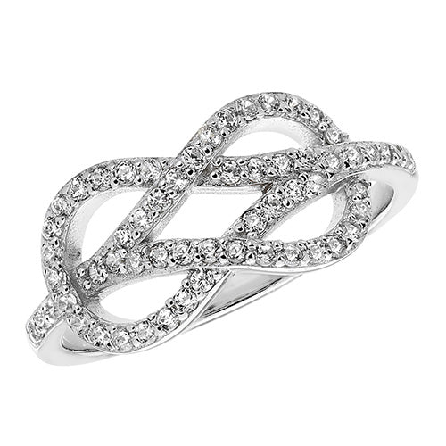 Sterling Silver CZ Celtic Knot Ring - G7164
