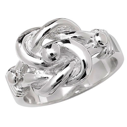 Sterling Silver Men's Plain Knot Ring - G7272