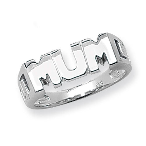 Sterling Silver Curb Design Mum Ring - G7277