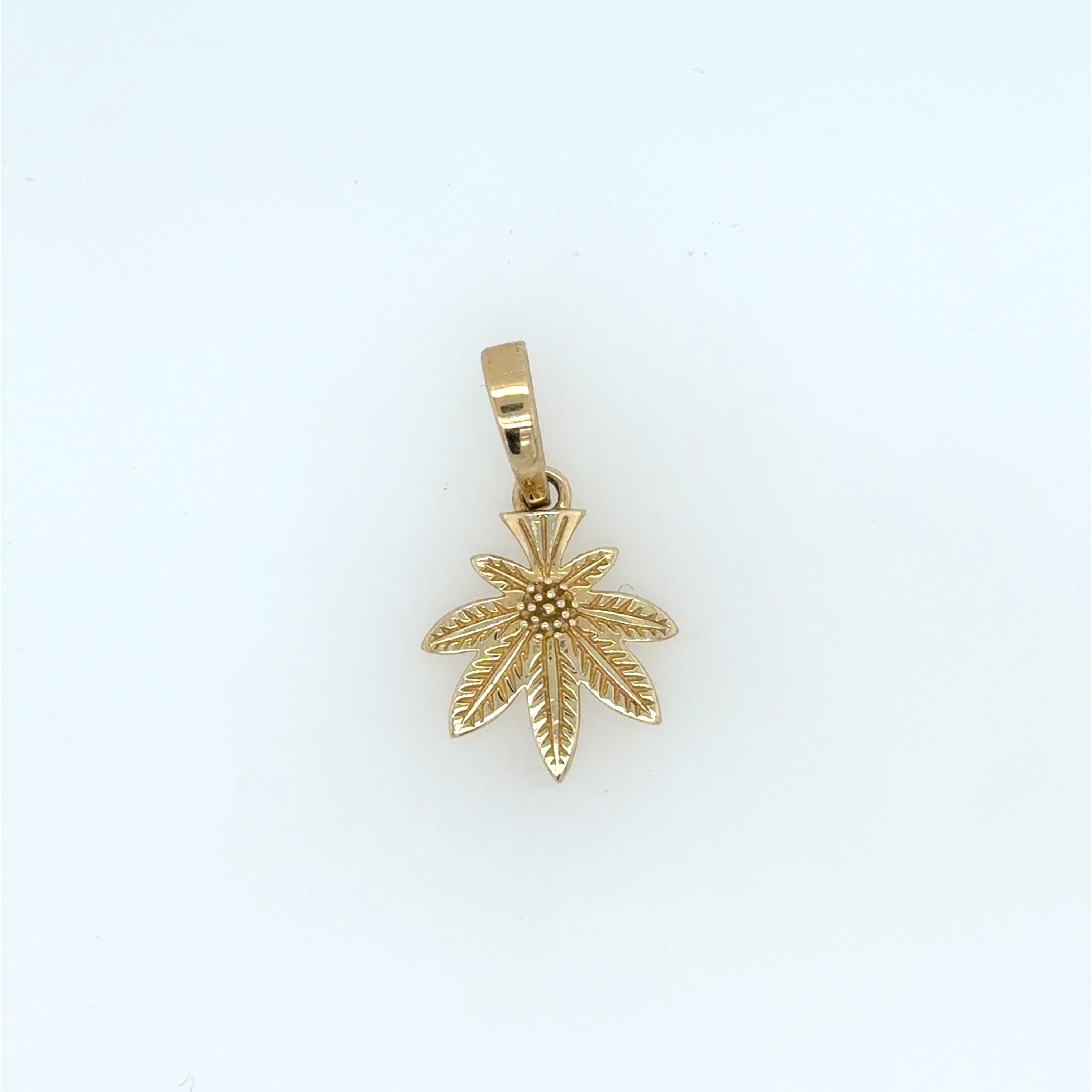 9ct Gold Weed Leaf Charm