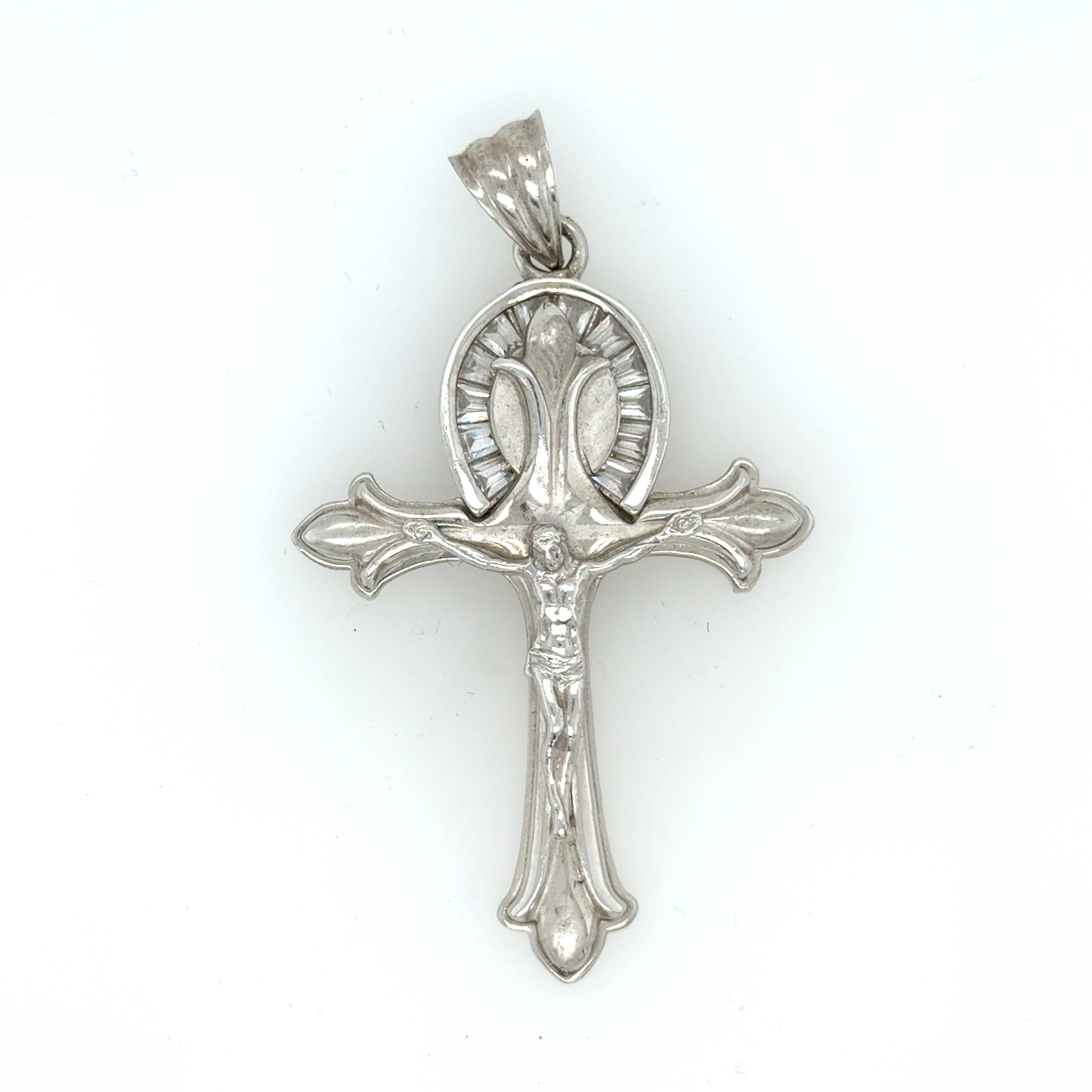 White Gold Crucifix Pendant