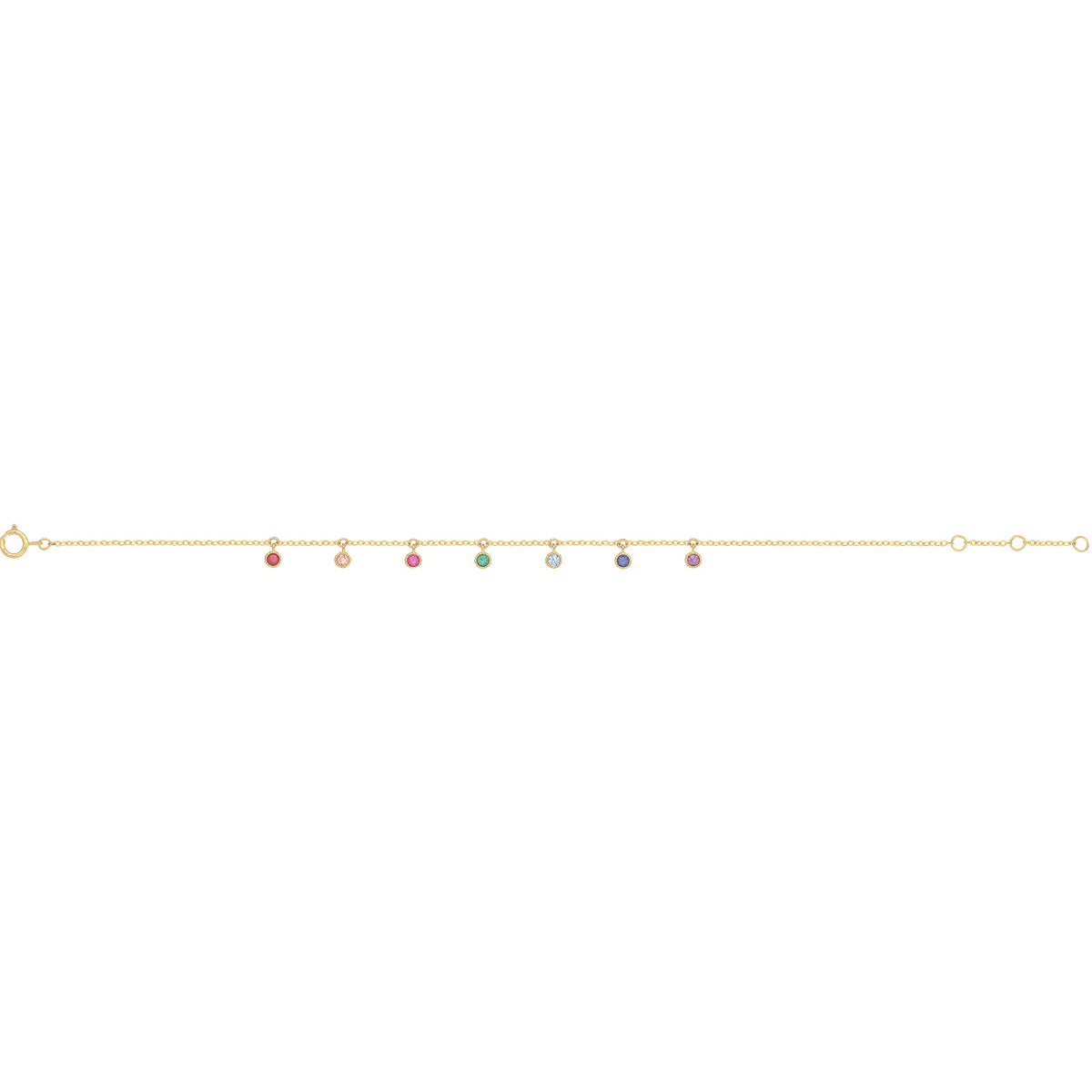 9ct Gold Rainbow Drop Bracelet - BR669