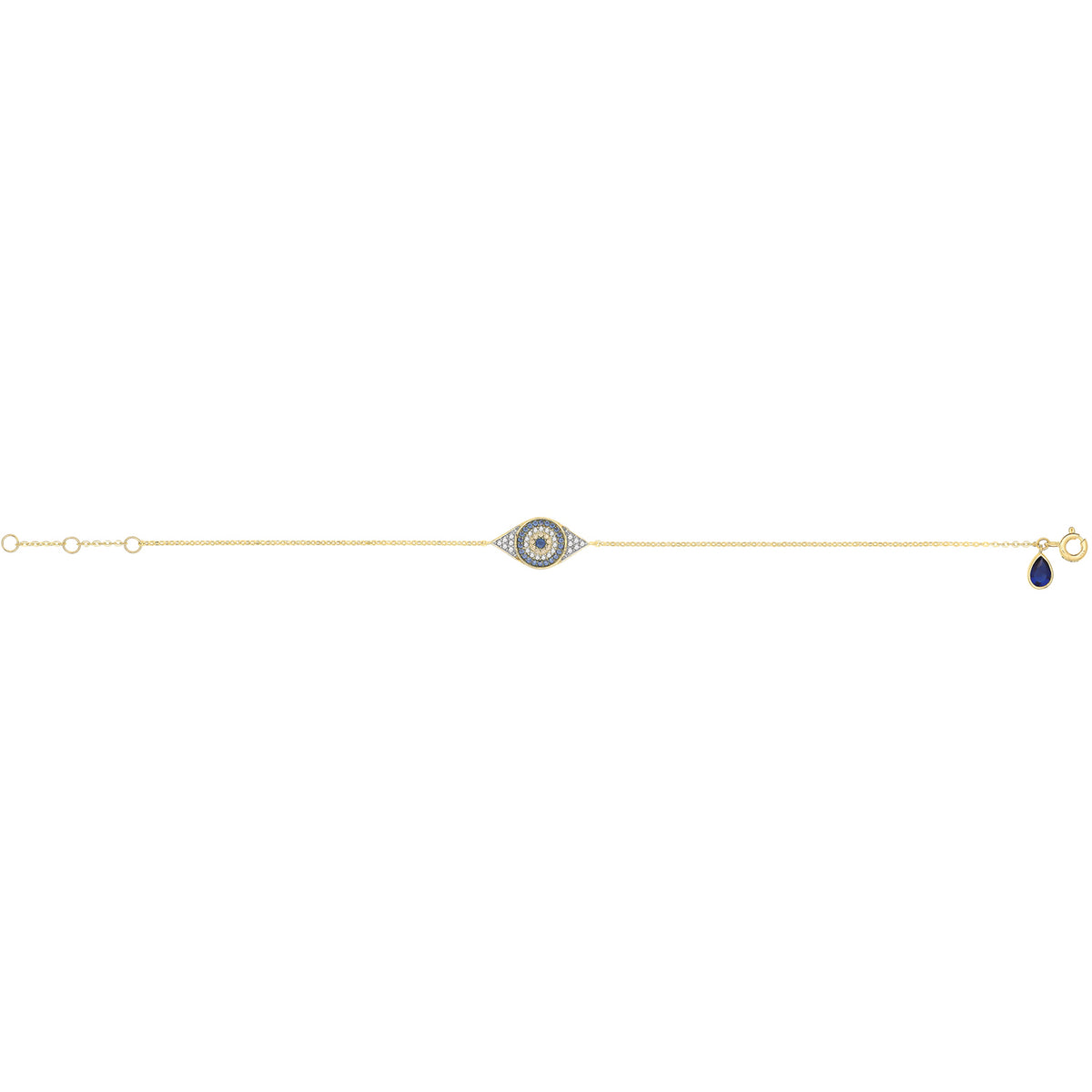 9ct Gold Evil Eye Bracelet - BR670