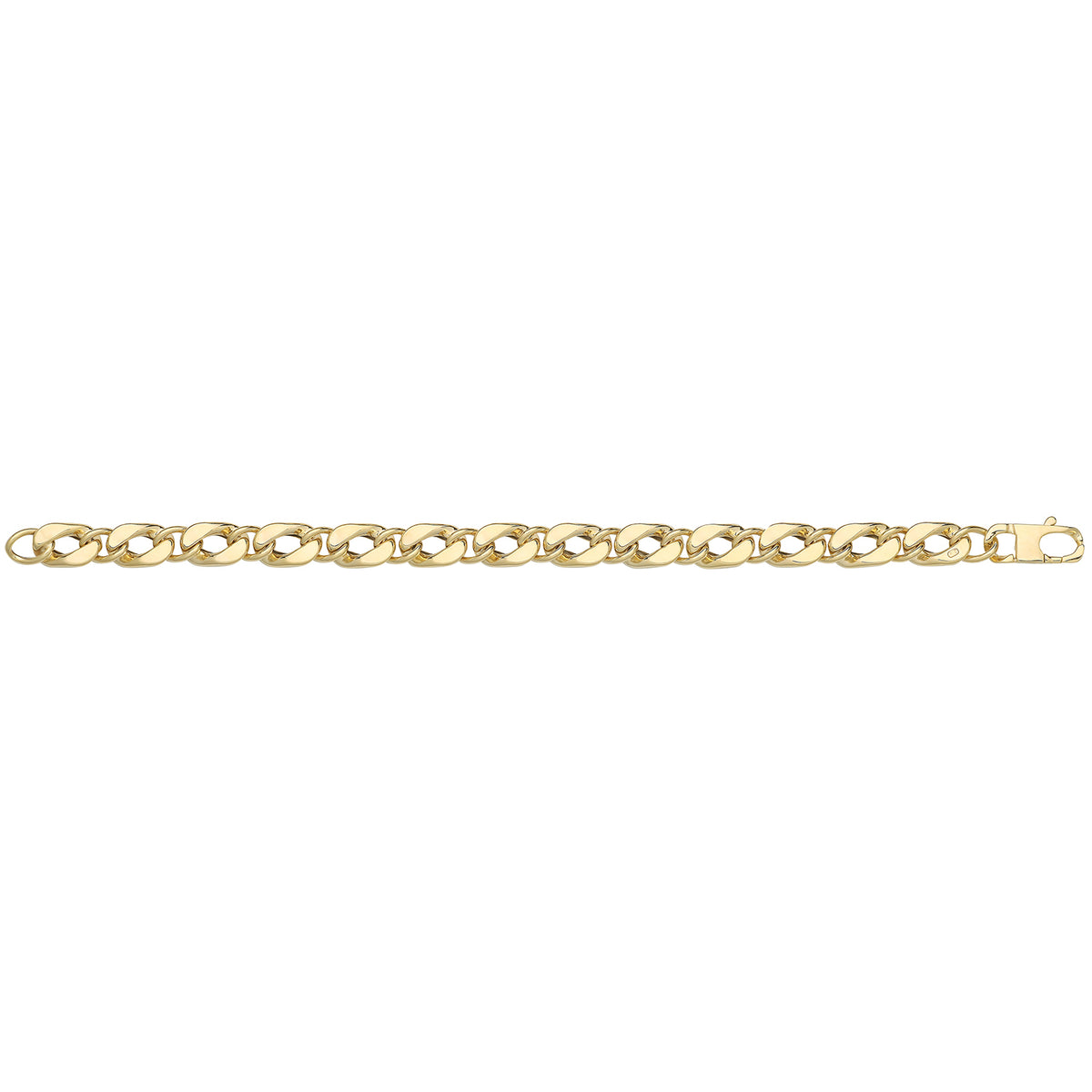 9ct Yellow Gold Hollow Curb Bracelet - BR678