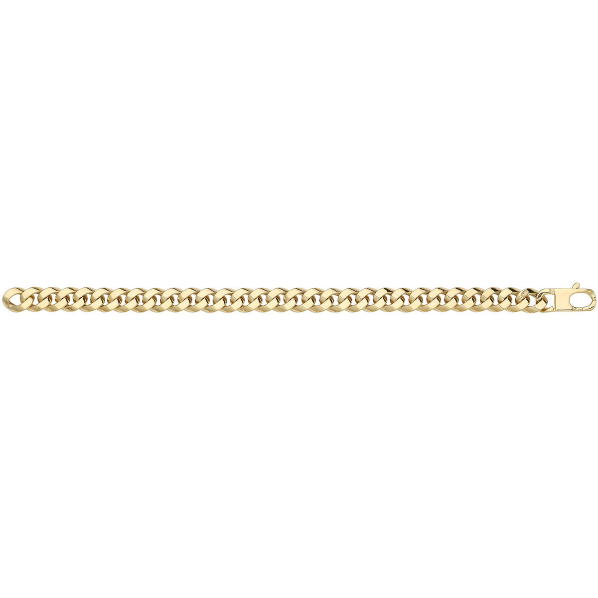 9ct Yellow Gold Hollow Curb Bracelet - BR683