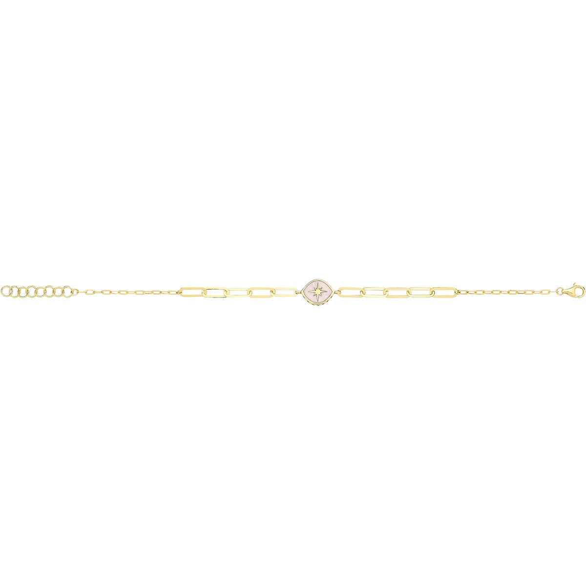 9ct Yellow Gold White Enamel North Star Bracelet - BR730