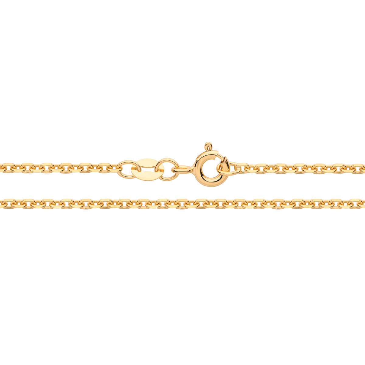 9ct Yellow Gold Fine Solid Diamond Cut Rolo Chain - CH564