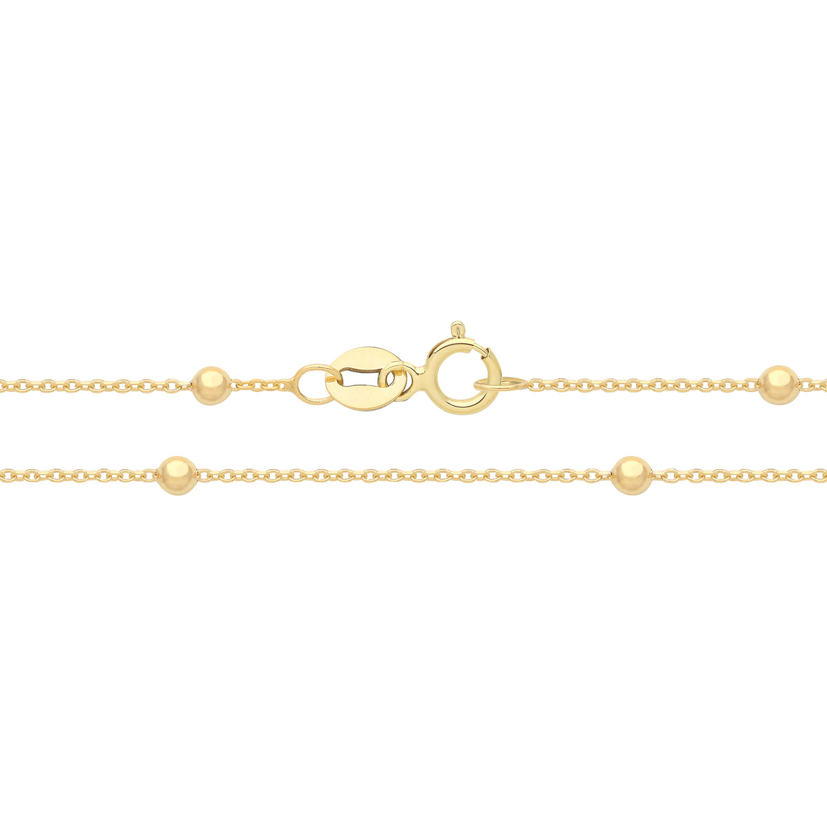 9ct Gold Diamond Cut Bead Chain - CH574