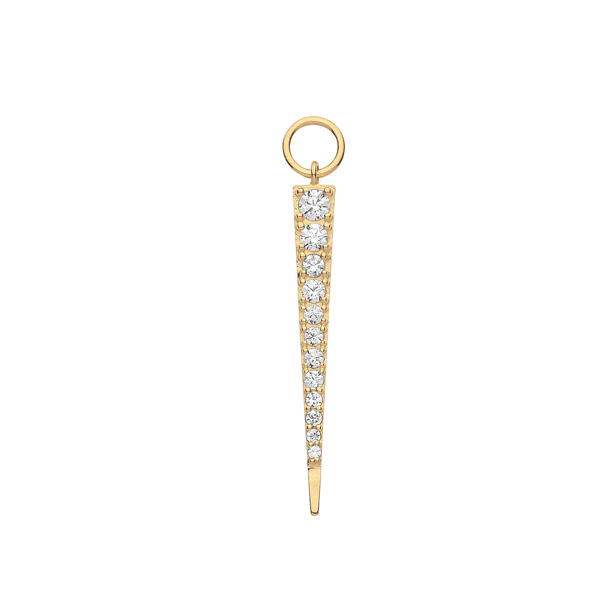 9ct Gold CZ Spike Earring Charm - EPN0010