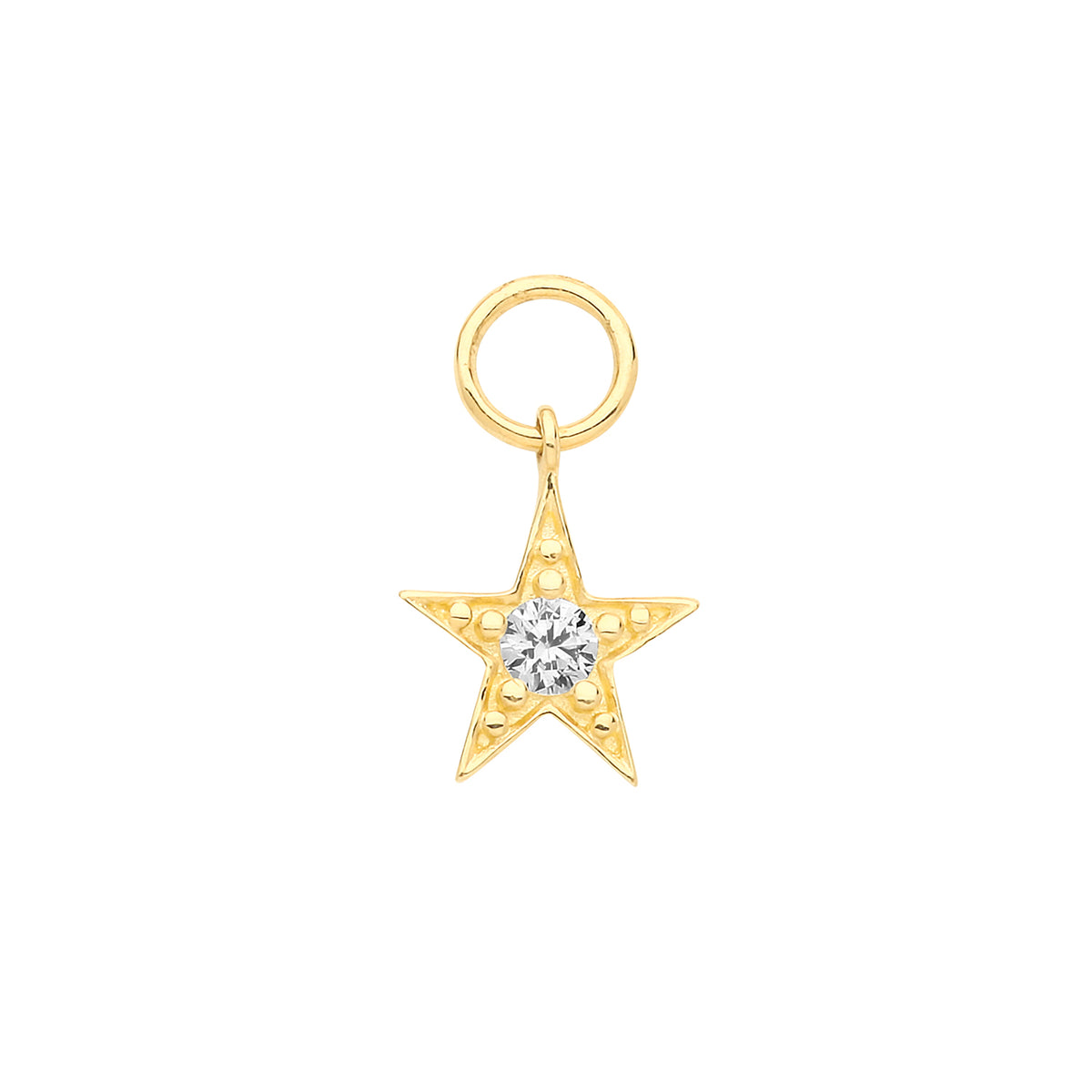 9ct Gold CZ Star Earring Charm - EPN007