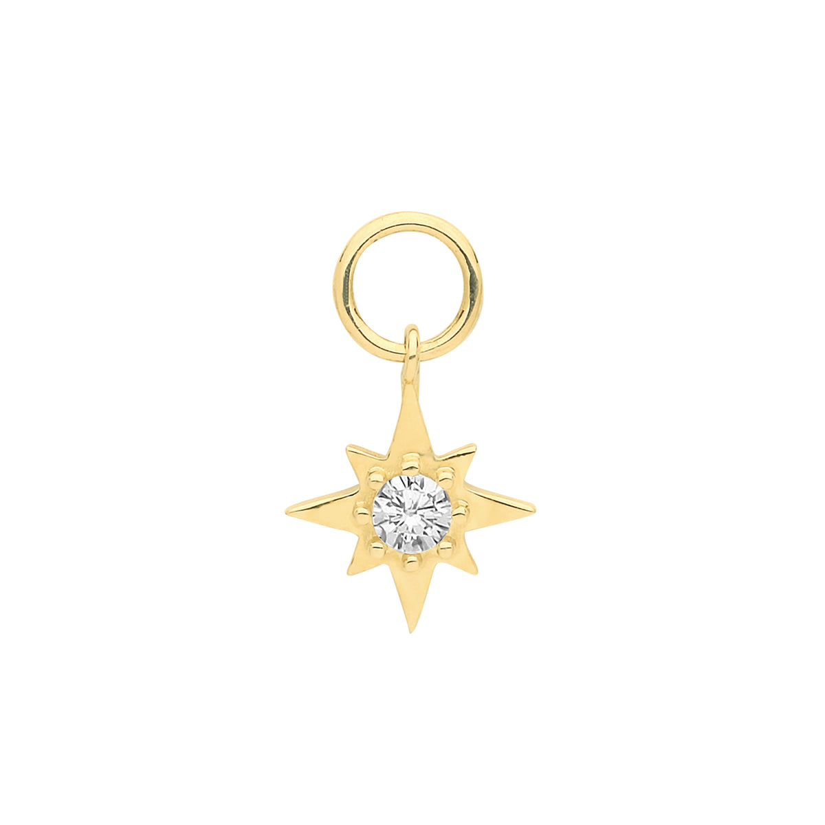 9ct Gold CZ Star Earring Charm - EPN008