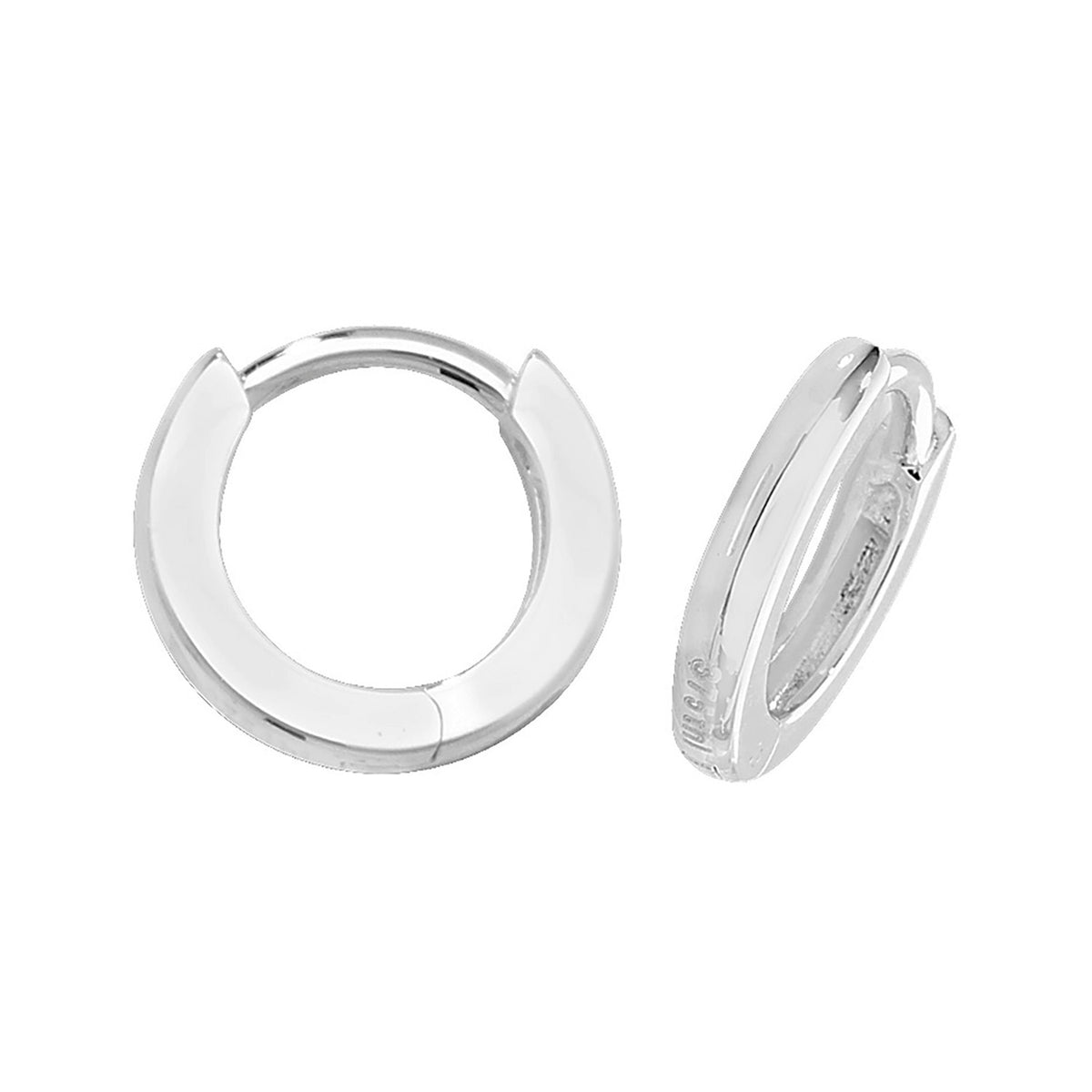 9ct White Gold Hinged Hoops - ER1074W - Default Title