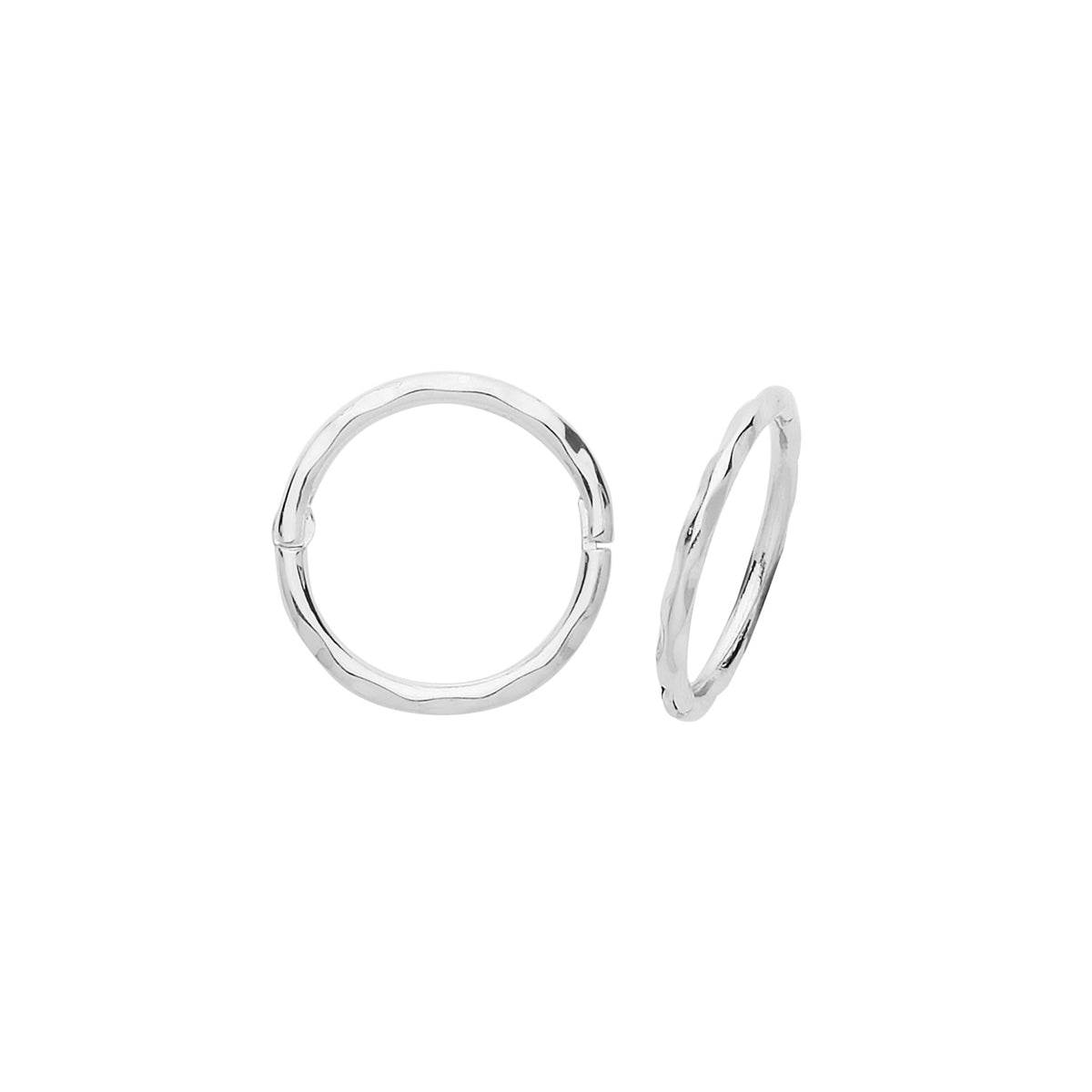 9ct White Gold Hinged Hoops - ER1169W - Default Title