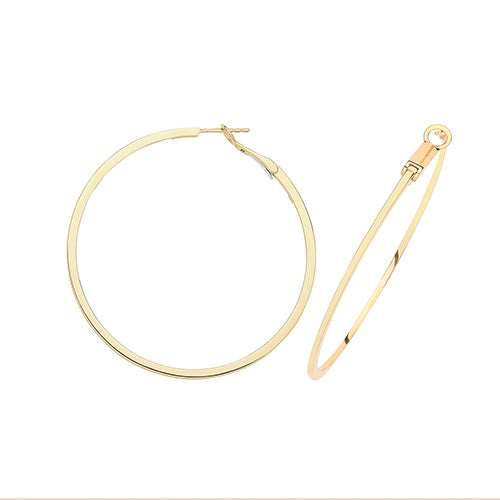 9ct Solid Yellow Gold Hoops - ER1194