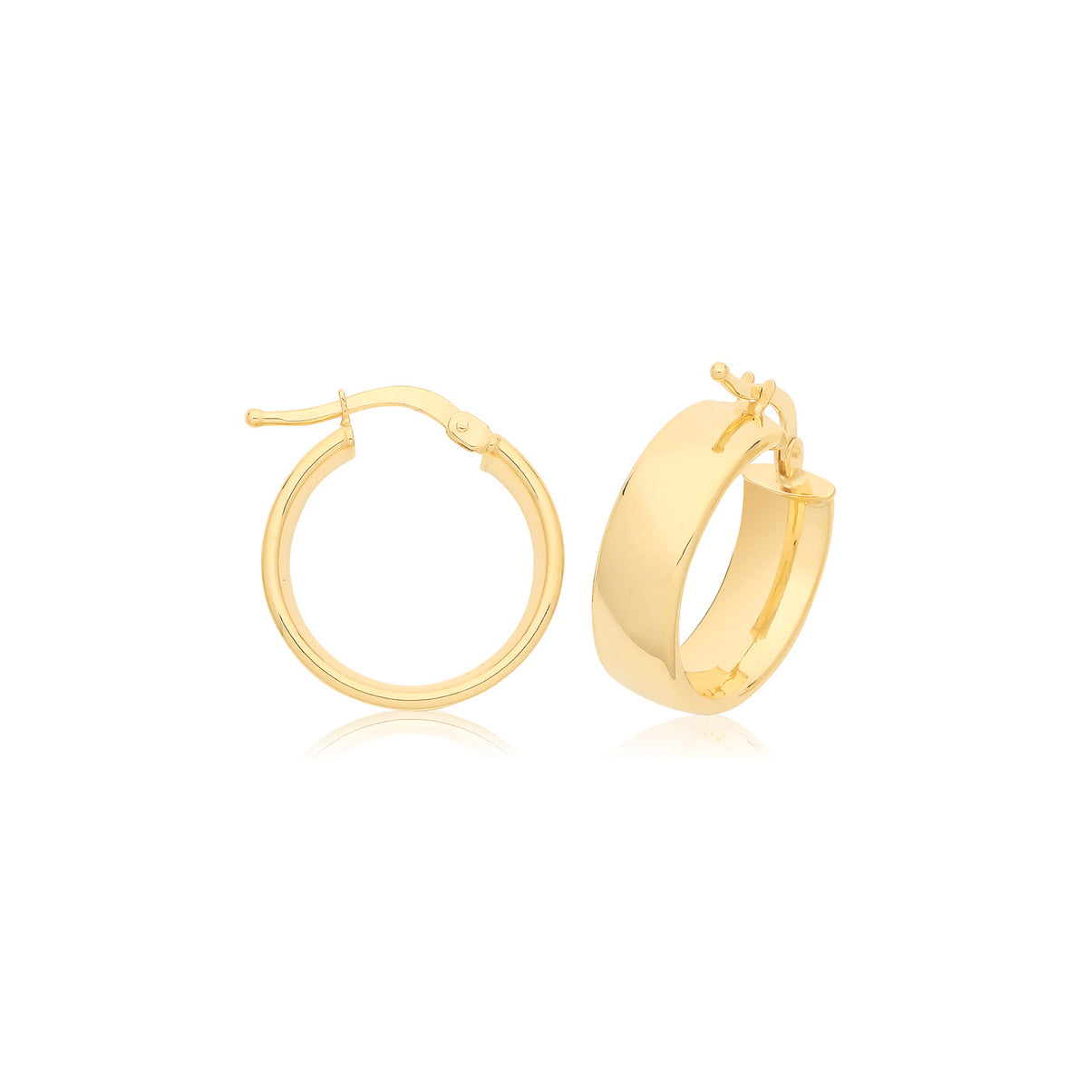 9ct Gold 6mm Tube Hoops - ER1200 - 15 mm