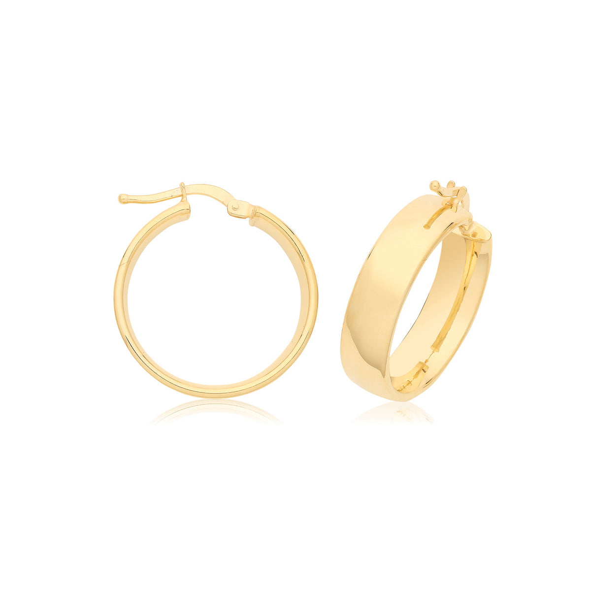 9ct Gold 6mm Tube Hoops - ER1200 - 20 mm