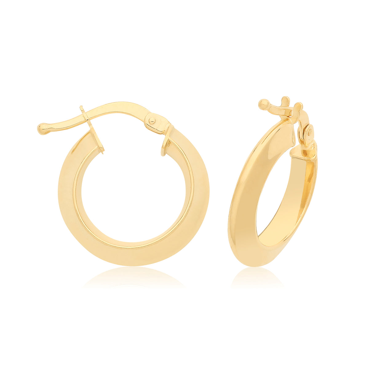 9ct Yellow Gold Hoops - ER1201, 10 mm