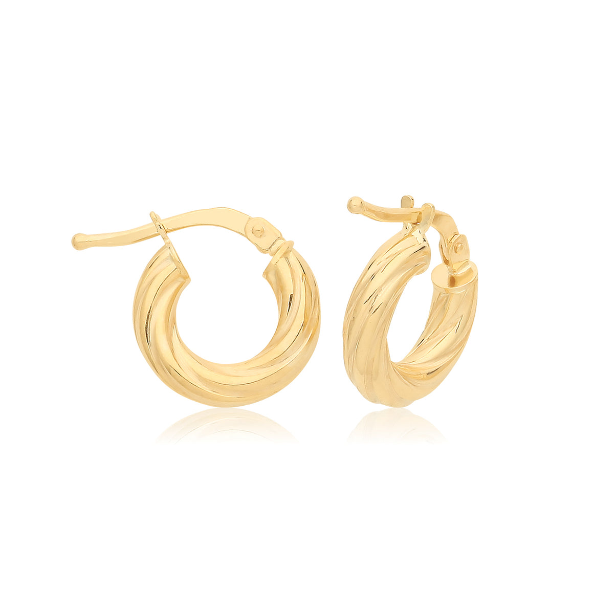 9ct Yellow Gold Hoops - ER1203, 6 mm