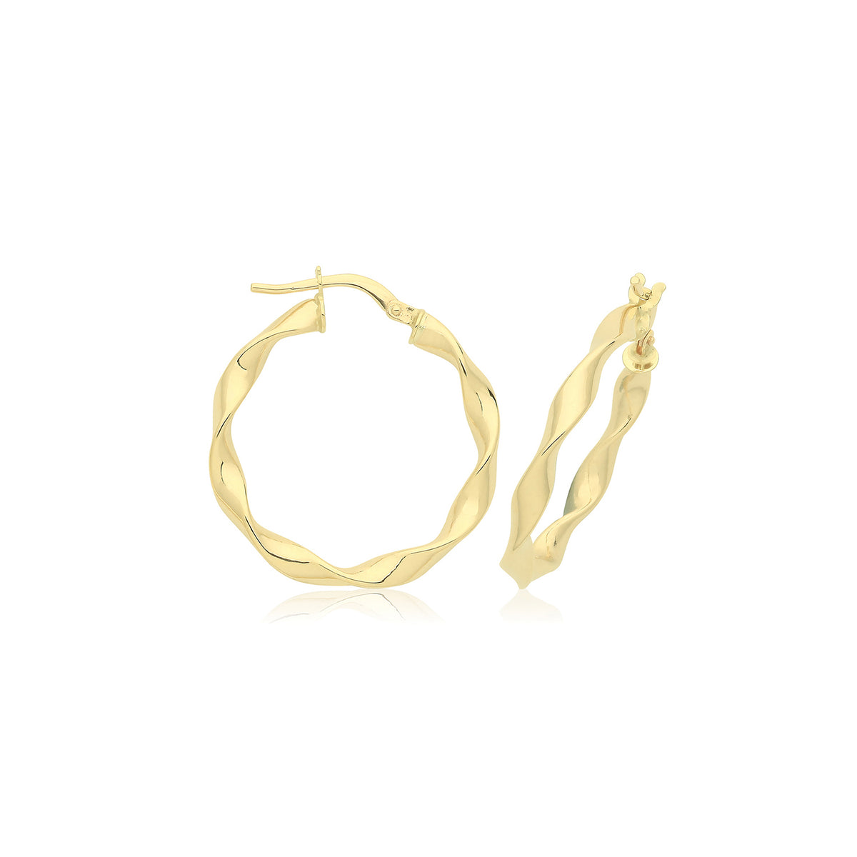 9ct Gold Twist Hoops - ER1211 - 10 mm