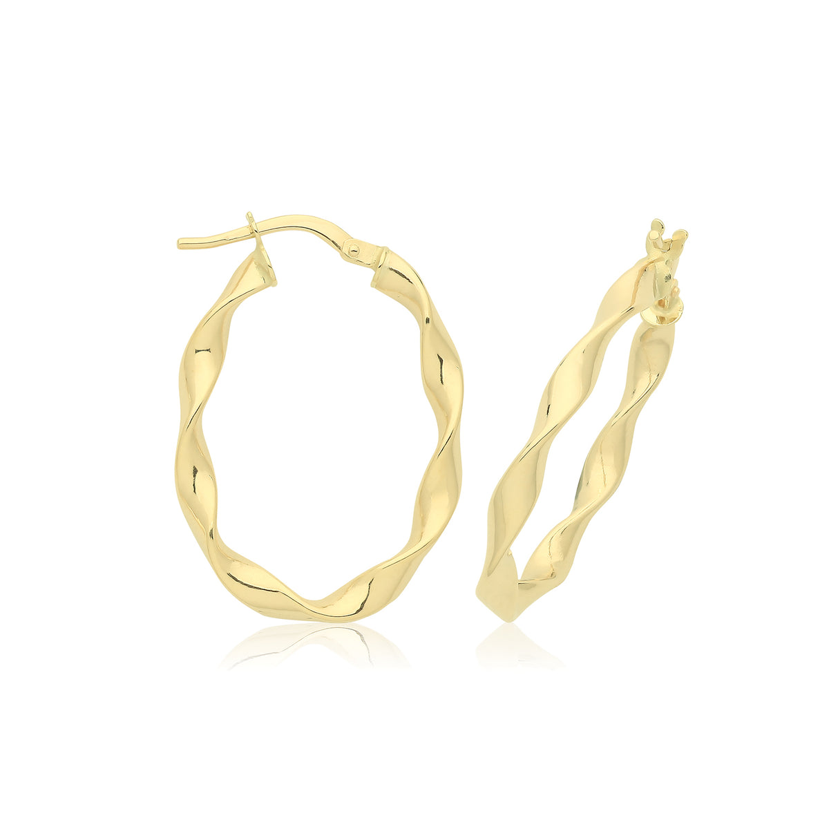 9ct Gold Twist Hoops - ER1211 - V2