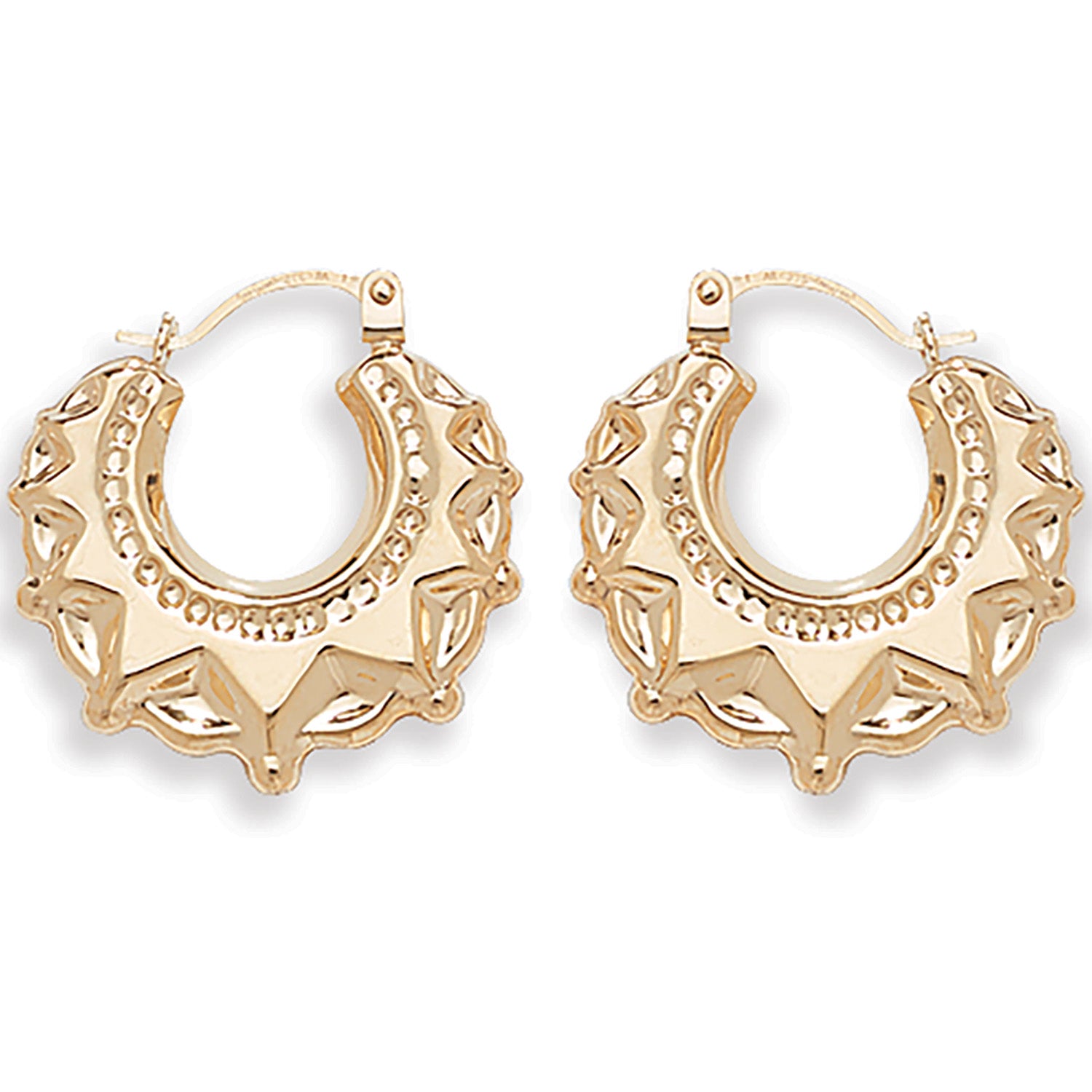9Ct Gold Traditional Creole Earrings - All Sizes