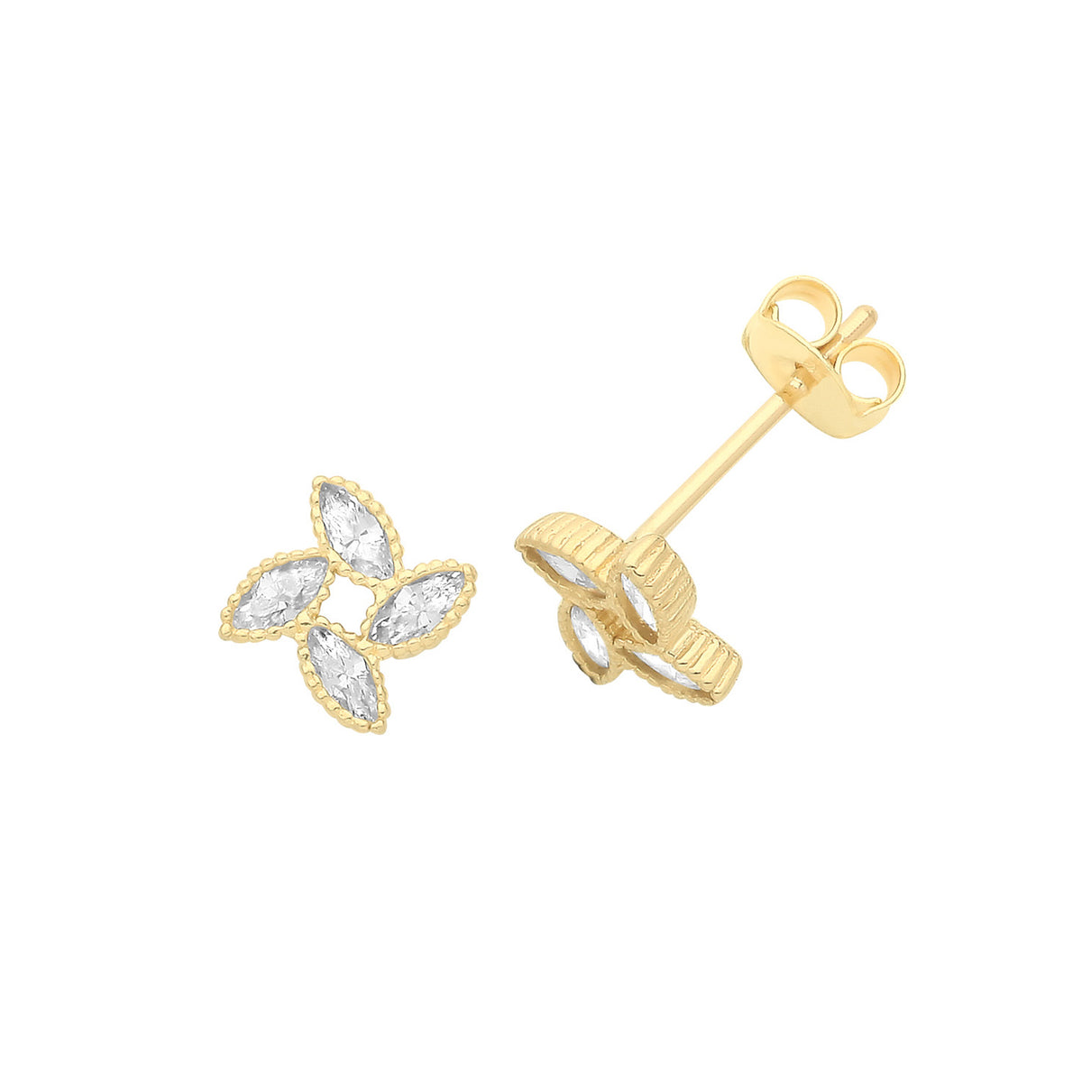9ct Gold CZ Stud - ES1691