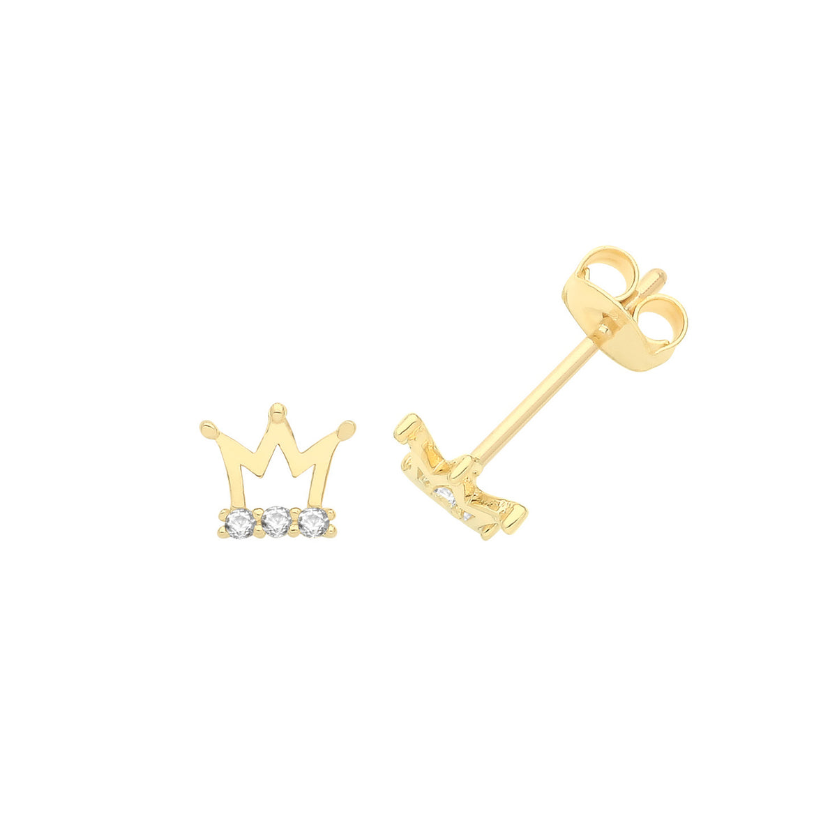 9ct Gold Crown Stud - ES1693