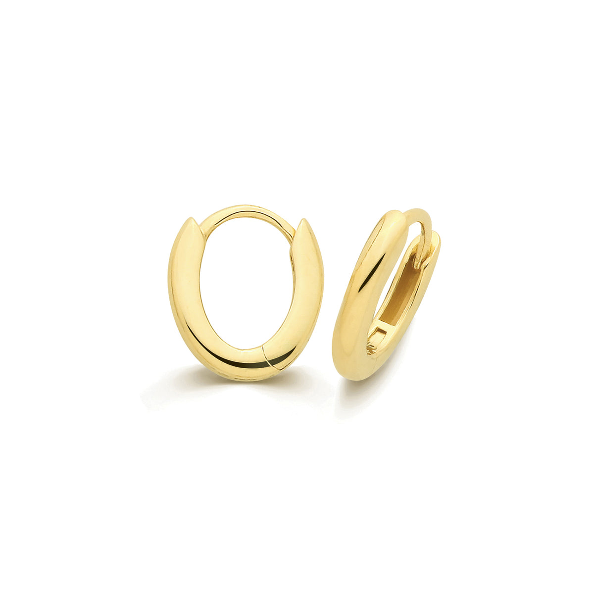 9ct Yellow Gold Oval Clickers Earrings - ES2007