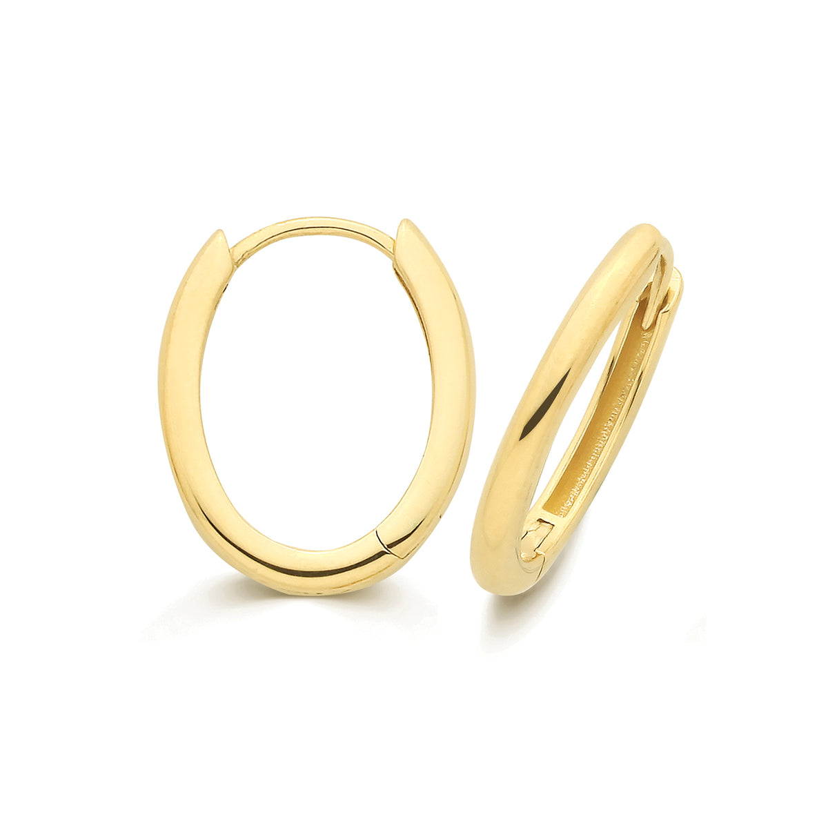 9ct Yellow Gold Oval Clickers Earrings - ES2007
