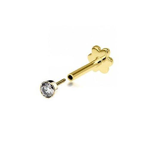9ct Gold CZ Cartilage Labret - ES2020