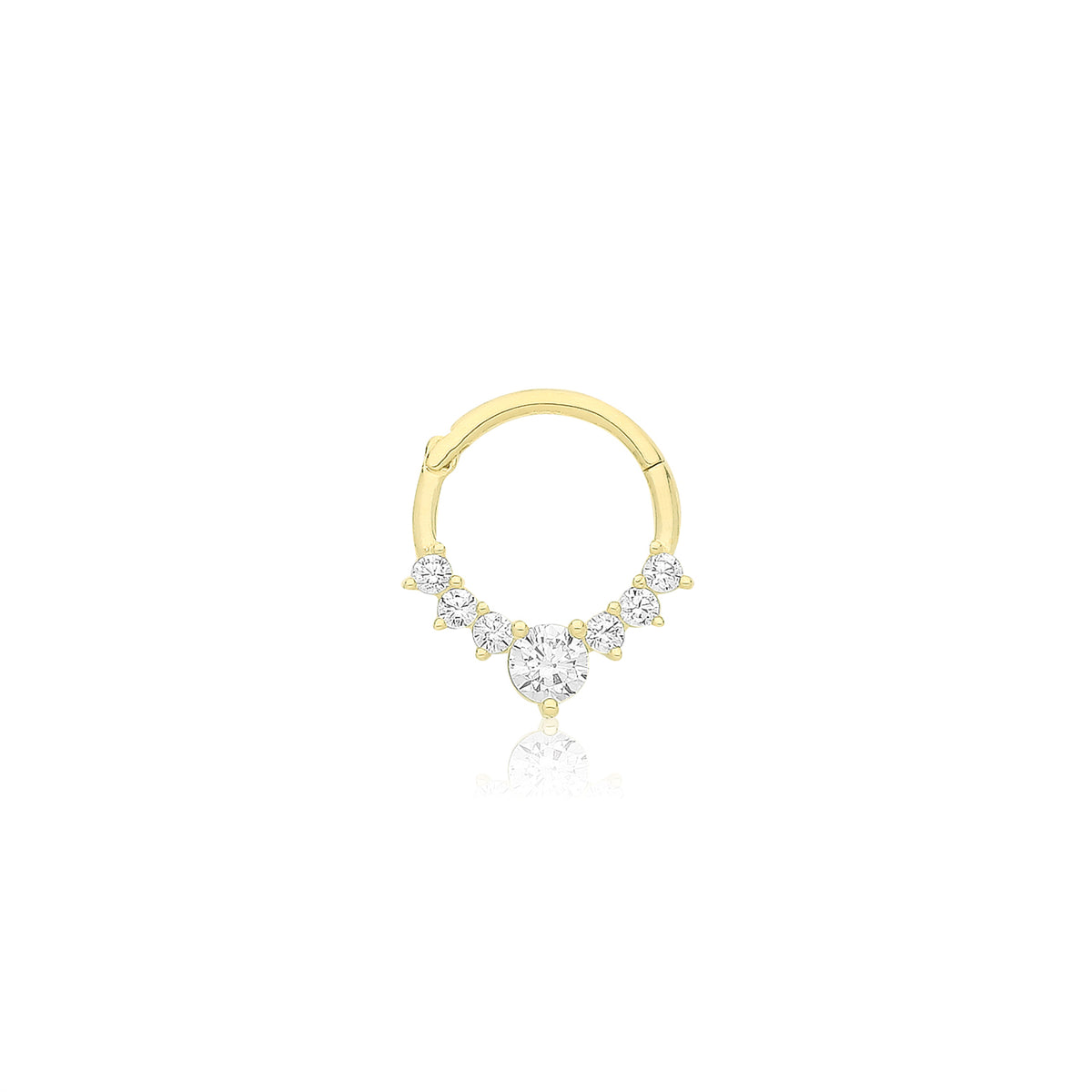9ct Gold CZ Septum Piercing - ES2059