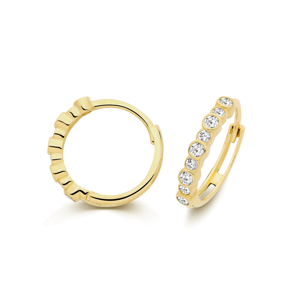 9ct Yellow Gold CZ Huggies - ES2120