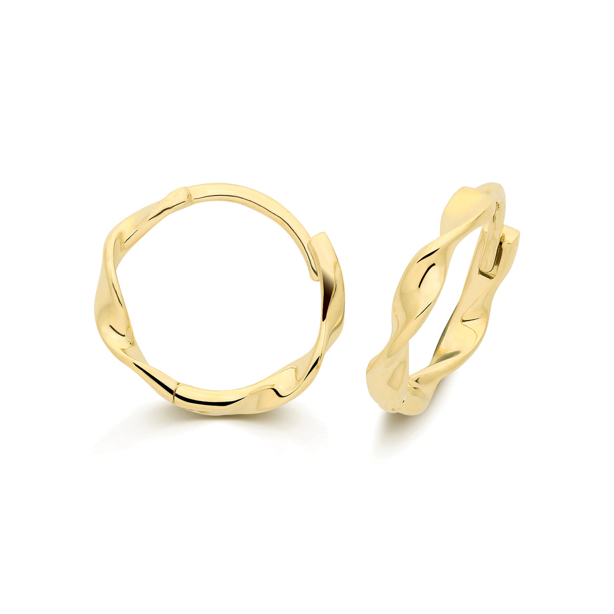 9ct Yellow Gold Twist Huggies - ES2123