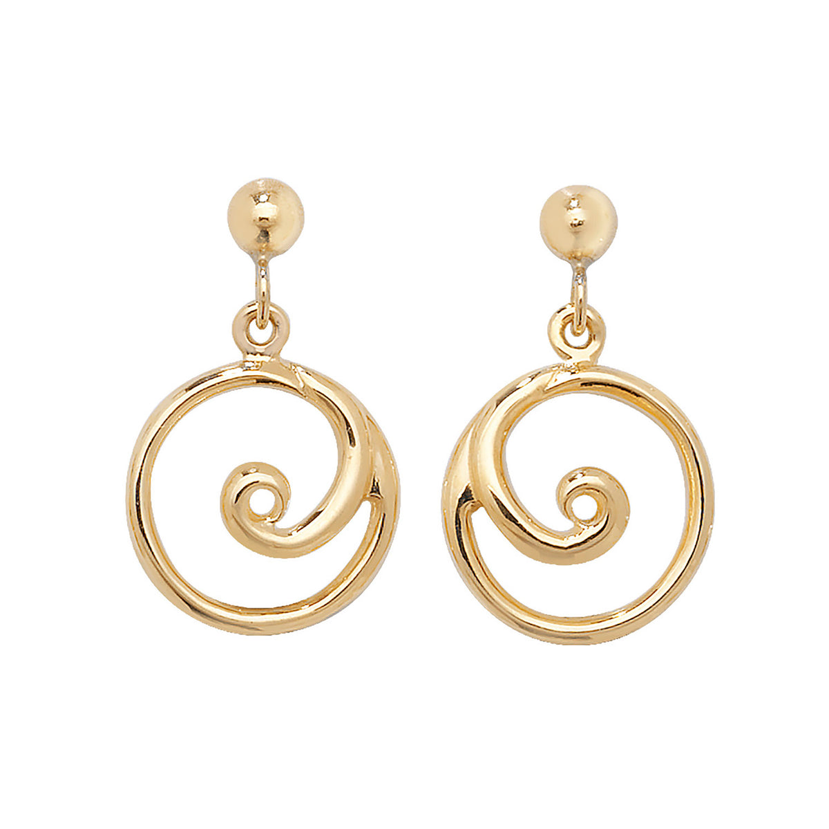 9ct Gold Swirl Drops - ES390