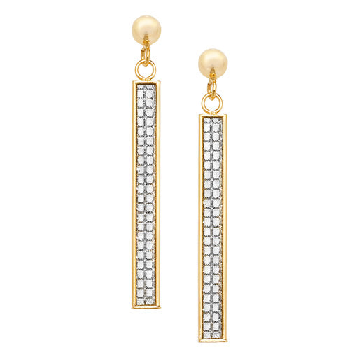 9ct Gold CZ Bar Drops - ES565