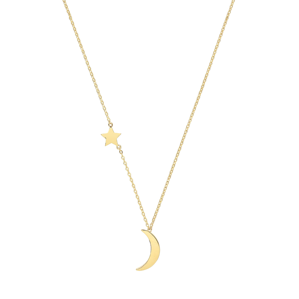 9ct Gold Moon And Star Necklet - NK423