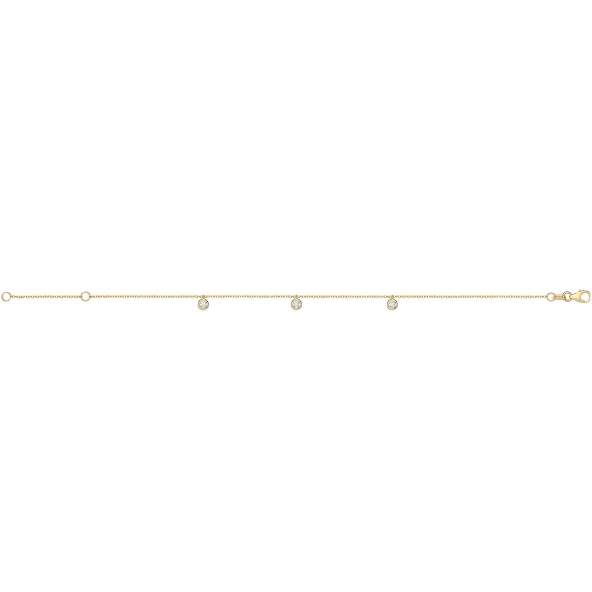 9ct Gold Hanging CZ Bracelet - NK452B