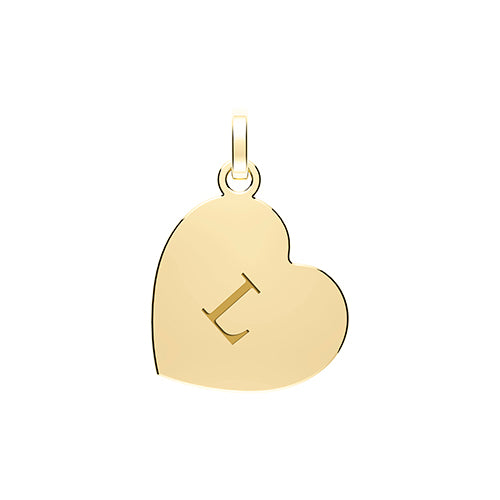 9ct Gold Heart Initial Pendant - PN1290 L
