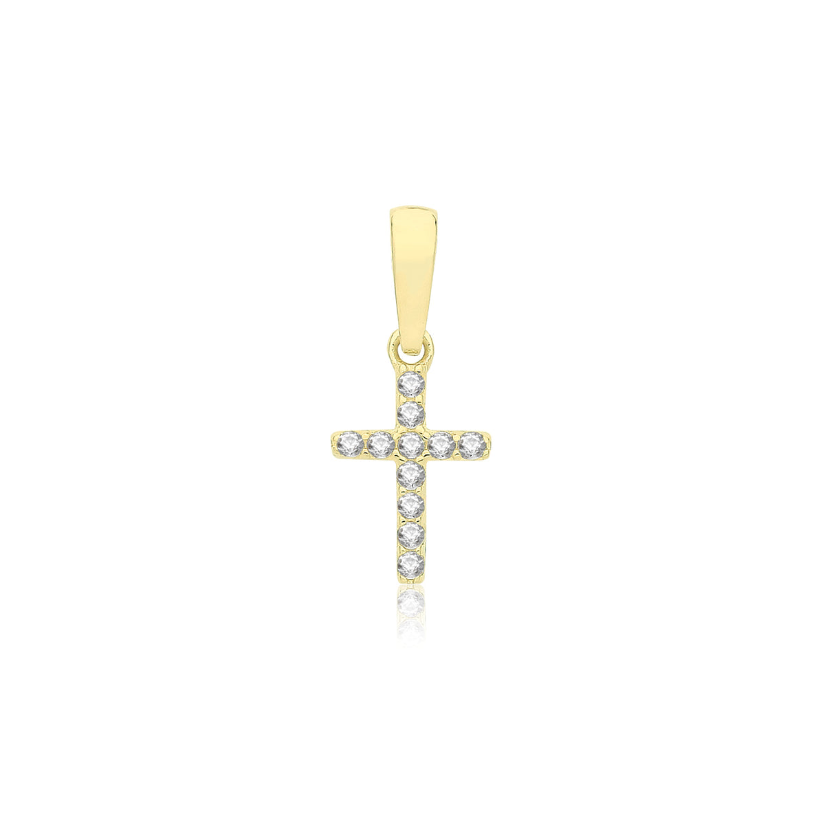 9ct Gold CZ Cross Pendant - PN1307