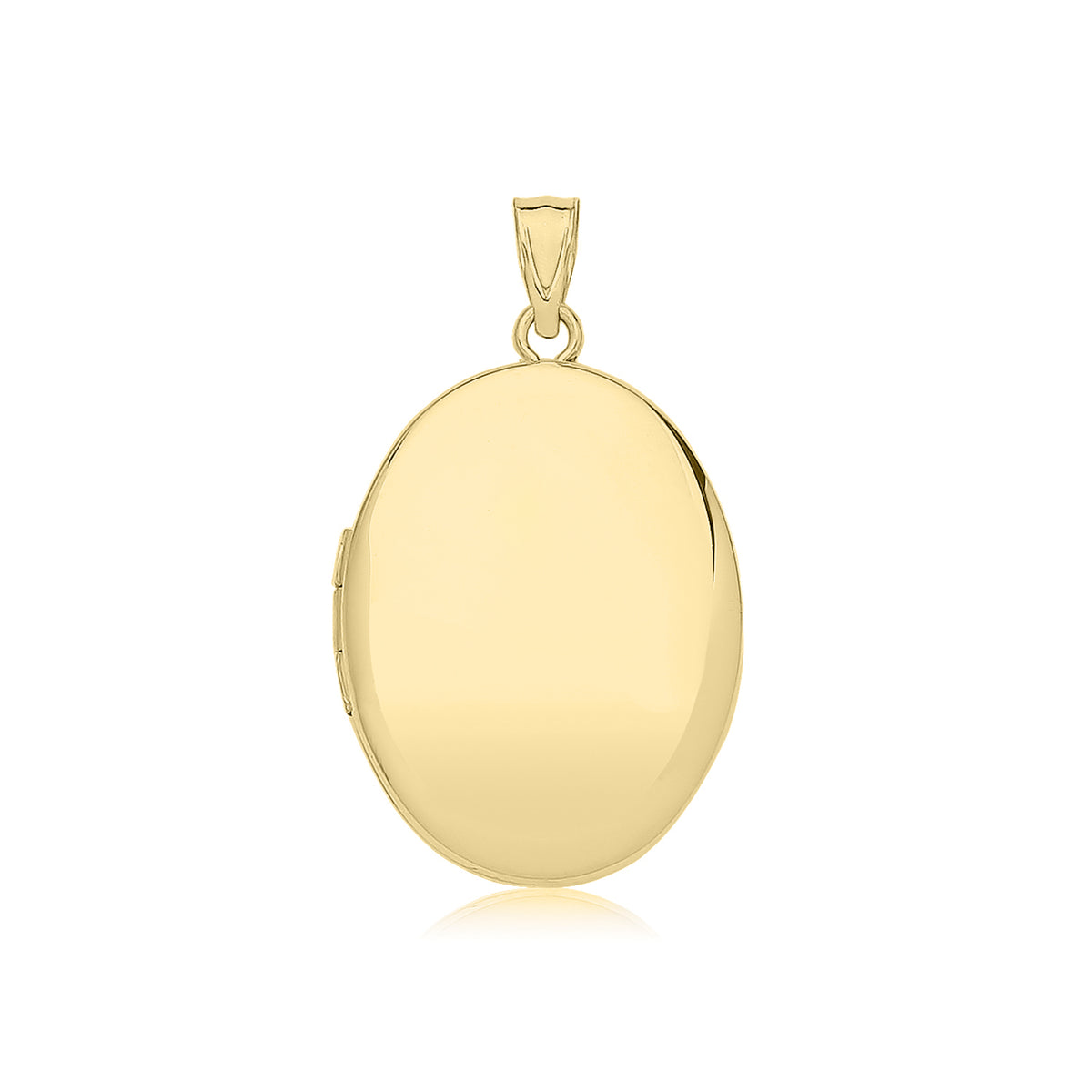 9ct Yellow Gold Plain Oval Locket Pendant - PN1319