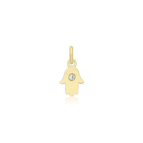 9ct Gold Hamsa Pendant With CZ - PN1329CZ