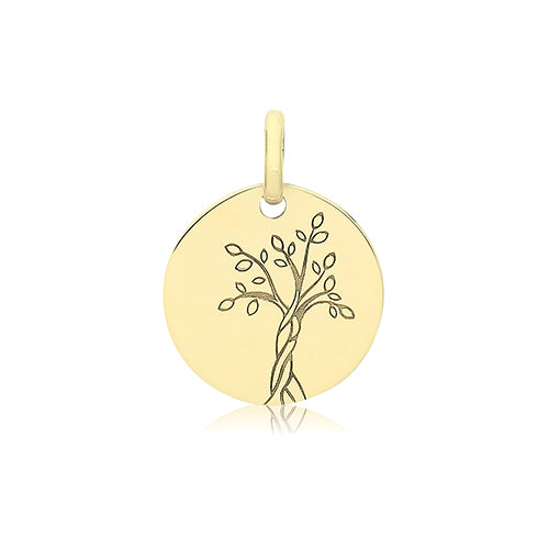 9ct Gold Engraved Tree Of Life Pendant - PN1338