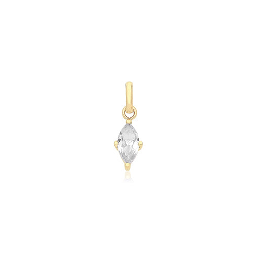 9ct Gold Marquise Shaped CZ Pendant - PN1354